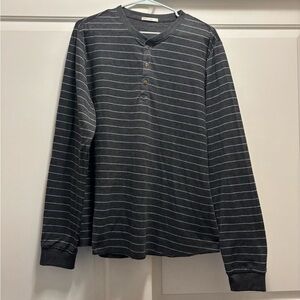 Marine Layer striped Henley long sleeve shirt, size L
